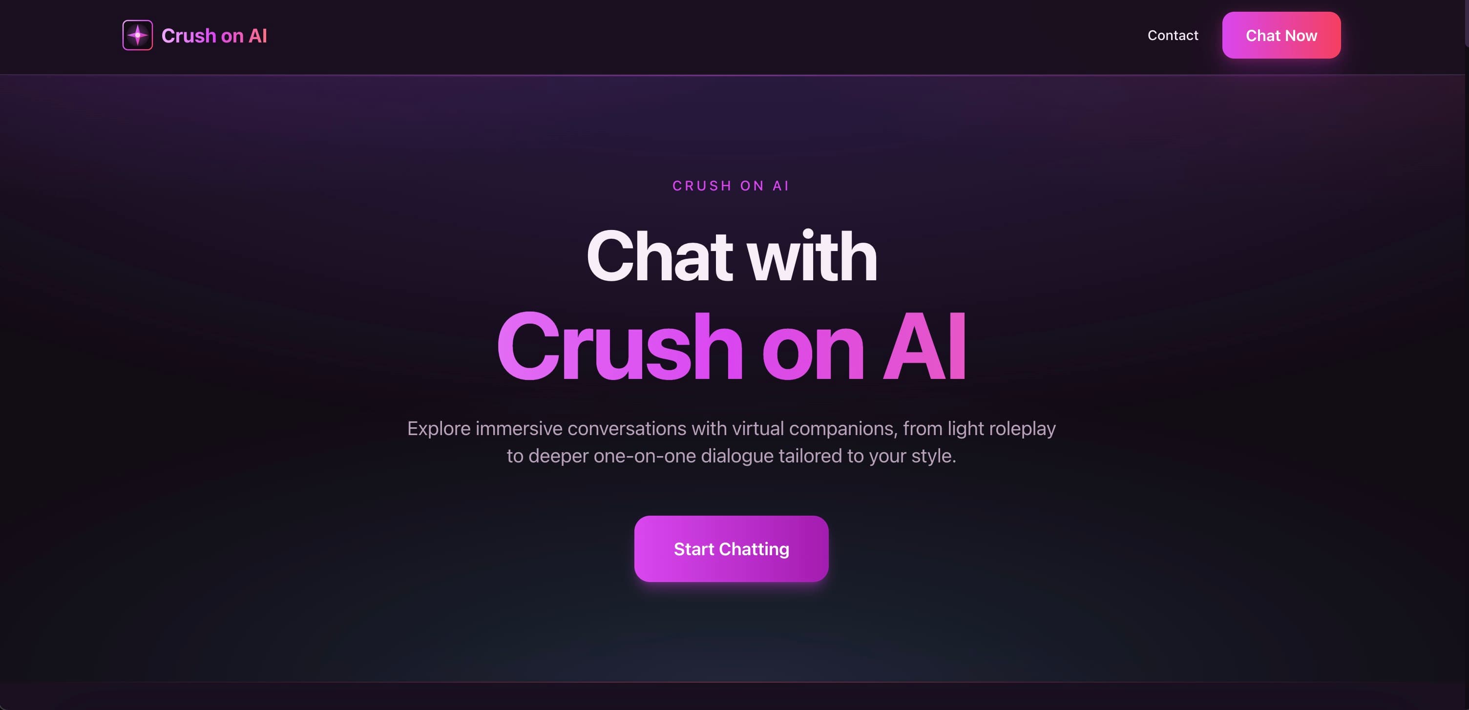 CrushOnAI.chat interface screenshot