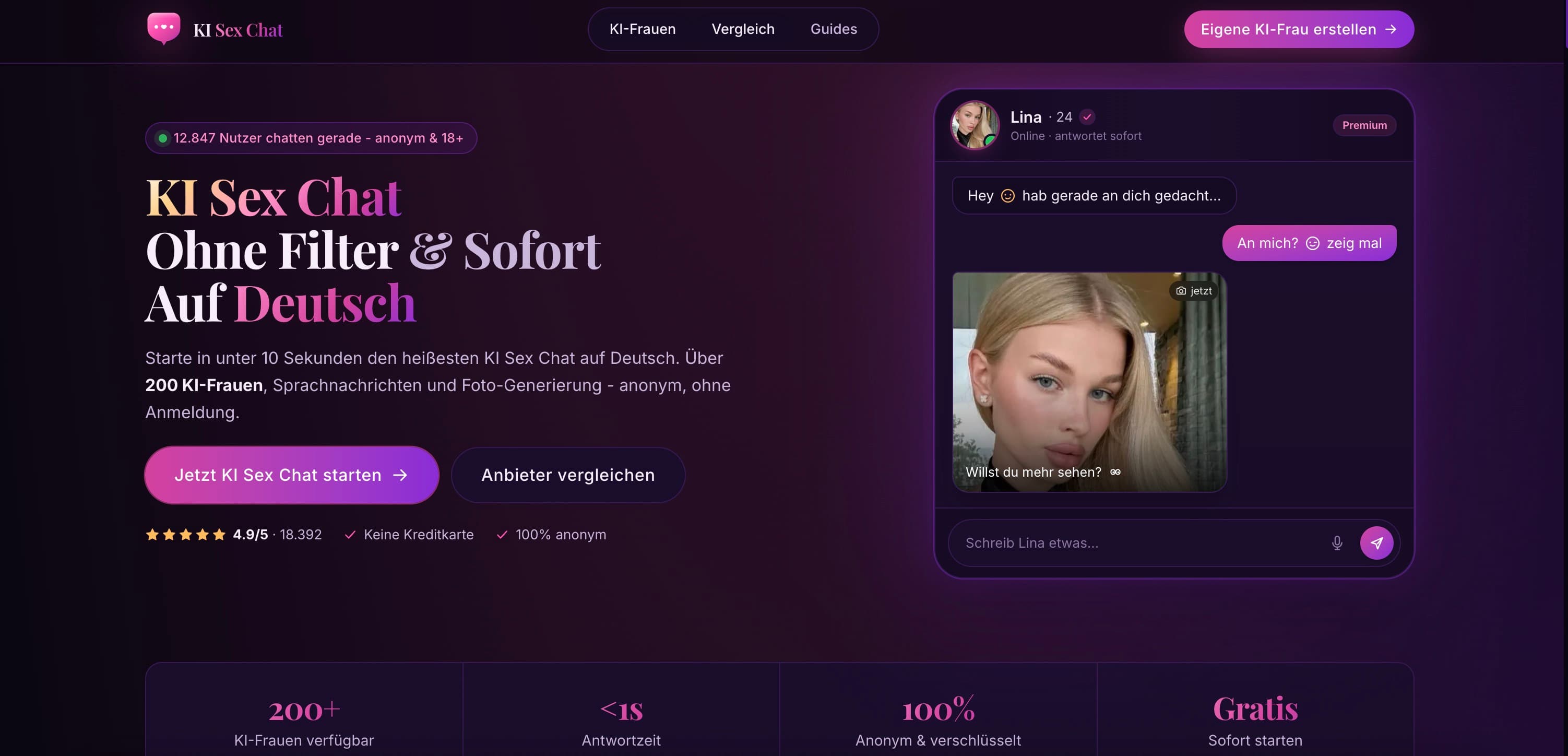 KI Sexchat interface screenshot