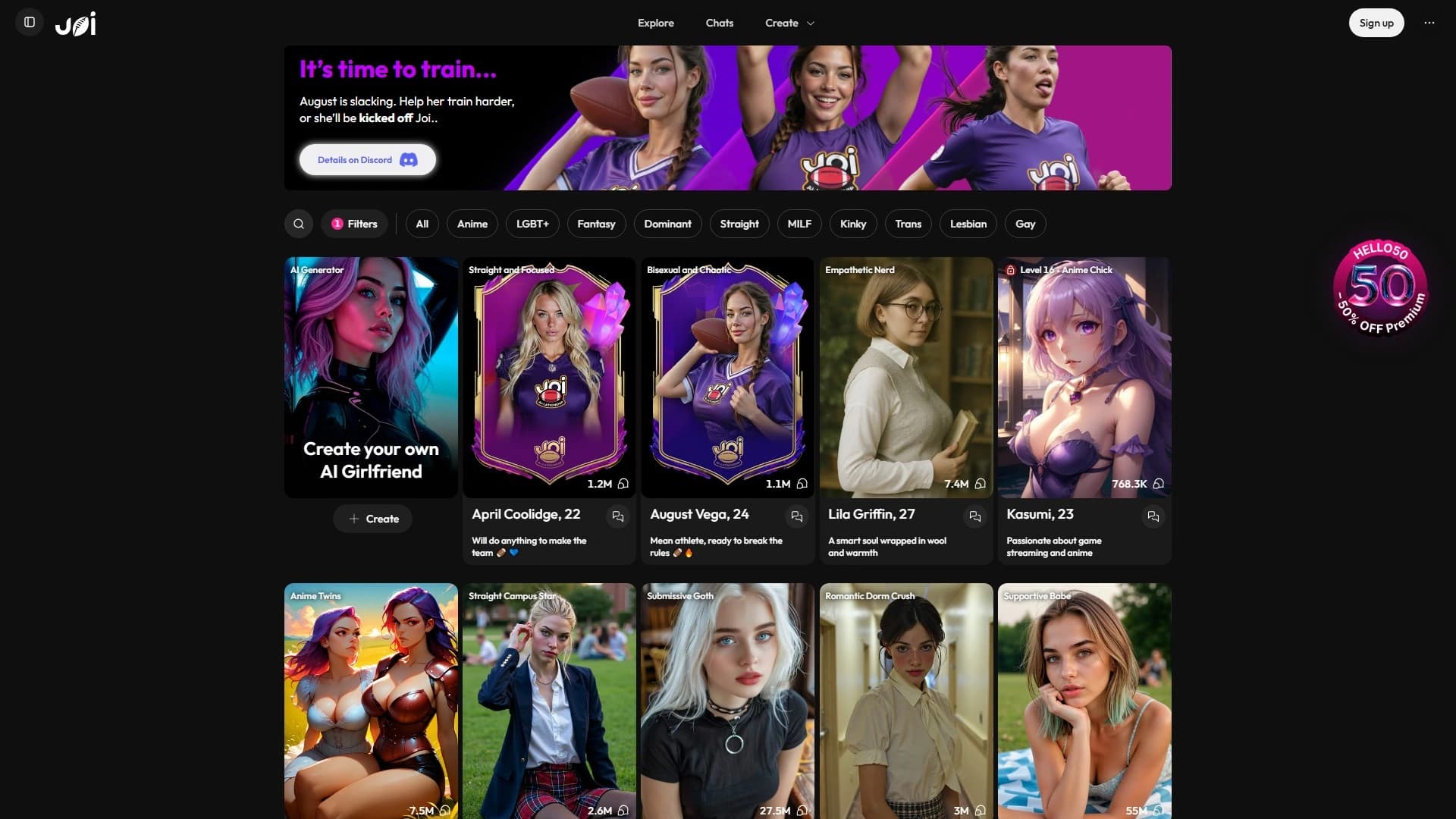 Joi interface screenshot